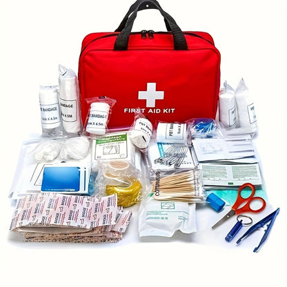 Small/Large Portable First Aid Kit, Including Professional Scissors And Tweezers, Specifically Designed for Camping, Hiking, Hunting, And All Types Of Outdoor Activities, Equipped with Essential First Aid Supplies Like Bandages, Gauze..