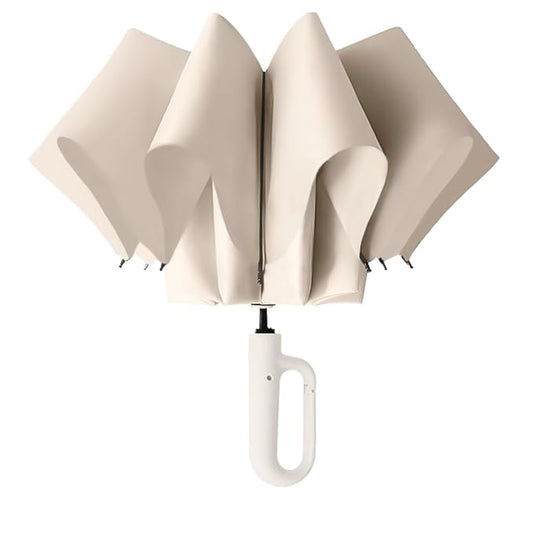 UV Umbrella with Novelty Carabiner Handle, Travel-Friendly Umbrellas for Sun & Rain Protection, Windproof Compact, Automatic Open/Close, 8 Ribs, Portable Umbrella for Men and Women