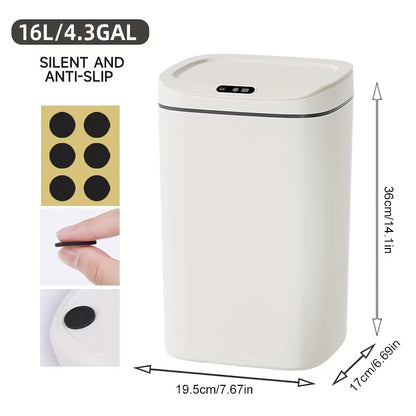 Hands-Free Smart Trash Can with Motion, Sealing Lid & Odor-Blocking Technology, Touchless Operation for /Office//Bathroom, Trash Bin (Easy Clean, Durable Design)