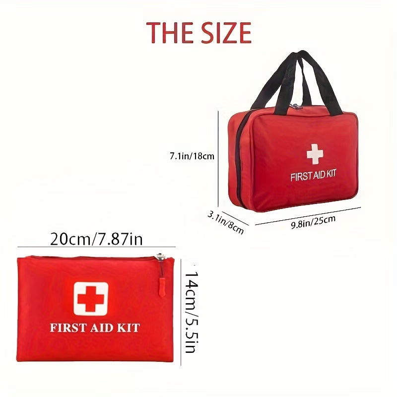Small/Large Portable First Aid Kit, Including Professional Scissors And Tweezers, Specifically Designed for Camping, Hiking, Hunting, And All Types Of Outdoor Activities, Equipped with Essential First Aid Supplies Like Bandages, Gauze..