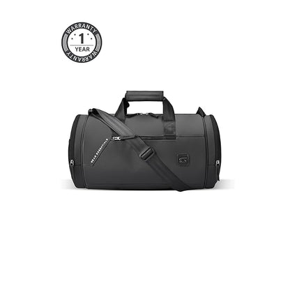 Gear Cross Training 9"/29L Faux Leather Large Water Resistant Duffle Bag/Travel Bag/Gym Bag for Men & Women(Black-Black)