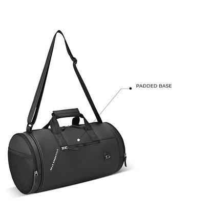 Gear Cross Training 9"/29L Faux Leather Large Water Resistant Duffle Bag/Travel Bag/Gym Bag for Men & Women(Black-Black)