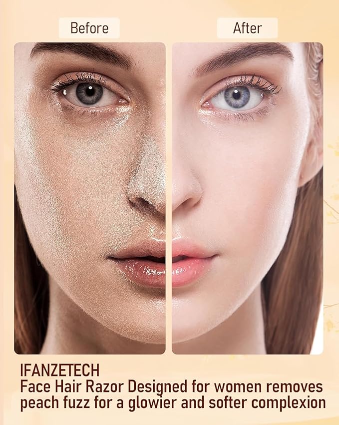 2-in-1 Eyebrow Trimmer for Women - Facial Hair Remover Machine For Women - Face,Upper Lips,Cheek, Chin and Nose Hair Remover, USB RECHARGEABLE Epilator With Ring Light