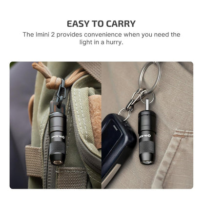 OLIGHT IMINI 2 EDC Rechargeable Keychain Flashlight, 50 Lumens Compact and Portable Mini Light, Tiny LED Keyring Lights with Built-in Battery Ideal for Everyday Carry and Emergencies