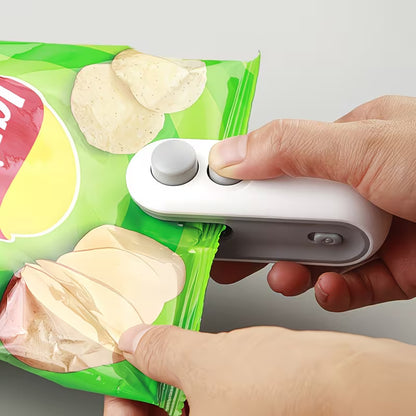 1pc Snack Bag Sealer with Magnetic Rechargeable Battery, Portable Mini Sealer for Picnics And Travel, Manual Plastic Sealing Machine, Magic Tool for Resealing Chips