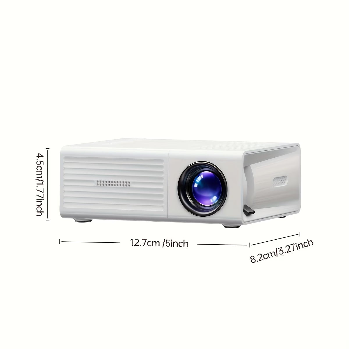 Compact Video Projector with Full HD 4K Capability, 720P Local Resolution, LCD Display Similar to Smart Tvs, Works with Smartphones, Tablets, And Laptops, USB Compatible, Ideal for Movies, Gaming, And Home Theater