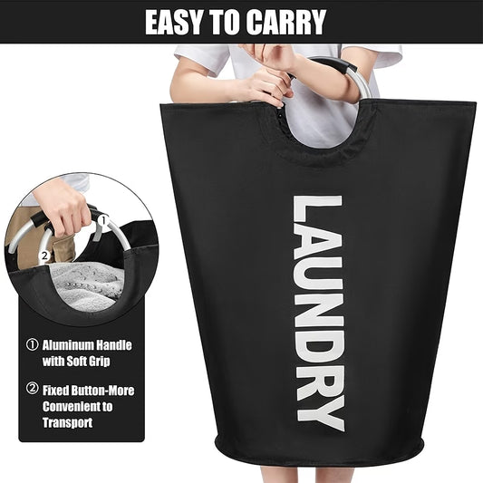Large Laundry Basket With Foldable Laundry Bag, Independent High Hanger, Foldable Laundry Box, Waterproof Laundry Basket, Of High Quality. The Handle Ring Adopts A Half Ring Design And The Connection Is More Secure And Wear-resistant.