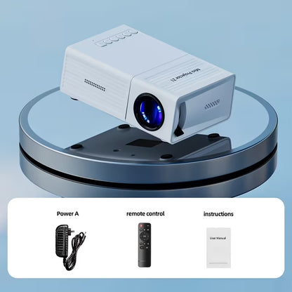 Compact Video Projector with Full HD 4K Capability, 720P Local Resolution, LCD Display Similar to Smart Tvs, Works with Smartphones, Tablets, And Laptops, USB Compatible, Ideal for Movies, Gaming, And Home Theater