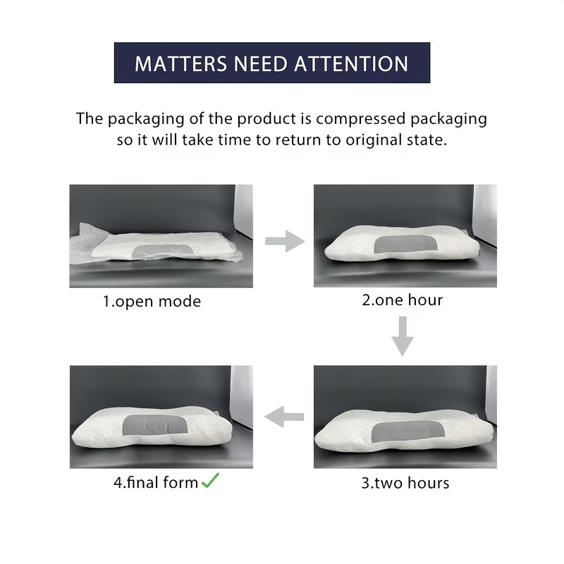 2pcs Massage Neck Pillows Adjustable Ergonomic Orthopedic Contour Support, High-Quality Pillow Core With Removable Zippered Cover, All-Season Sleeping Comfort, Neck And Shoulder Massager, Modern Pillow Design, Breathable Fabric