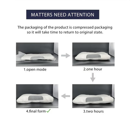 2pcs Massage Neck Pillows Adjustable Ergonomic Orthopedic Contour Support, High-Quality Pillow Core With Removable Zippered Cover, All-Season Sleeping Comfort, Neck And Shoulder Massager, Modern Pillow Design, Breathable Fabric