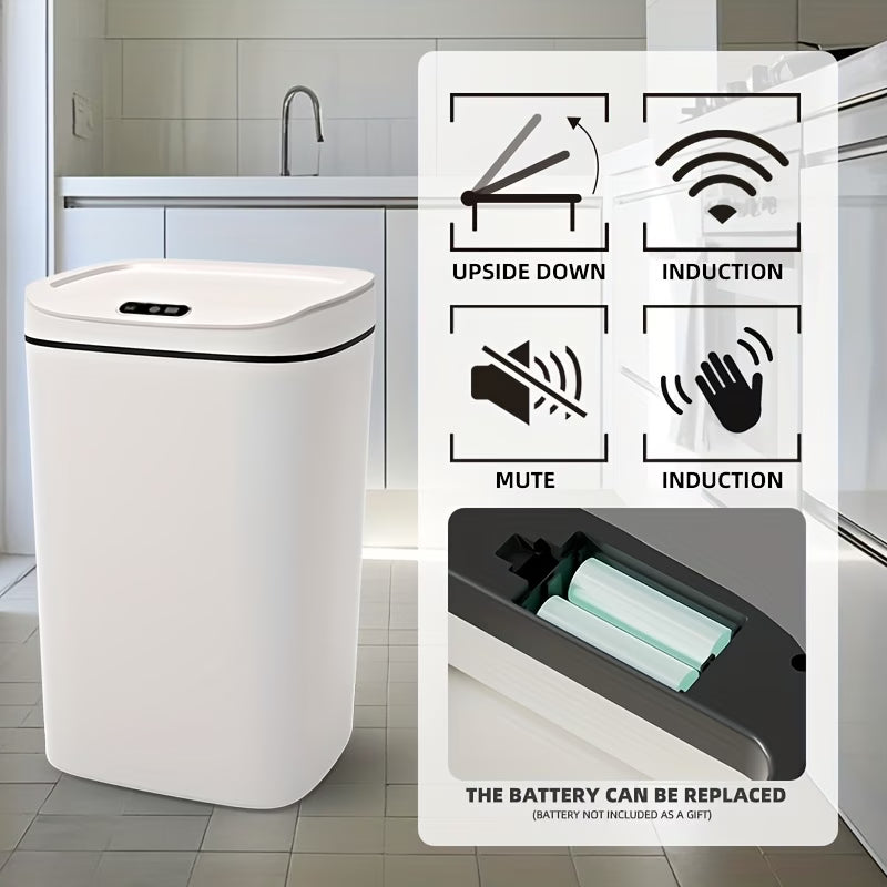 Hands-Free Smart Trash Can with Motion, Sealing Lid & Odor-Blocking Technology, Touchless Operation for /Office//Bathroom, Trash Bin (Easy Clean, Durable Design)