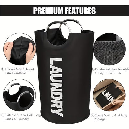 Large Laundry Basket With Foldable Laundry Bag, Independent High Hanger, Foldable Laundry Box, Waterproof Laundry Basket, Of High Quality. The Handle Ring Adopts A Half Ring Design And The Connection Is More Secure And Wear-resistant.