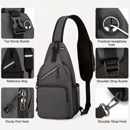 1pc a Crossbody Sling Bag Suitable for Both Men And Women, Featuring an Adjustable Shoulder Strap. This Shoulder Backpack Can Be Used As a Chest Bag, Perfect for Travel, Hiking, And As a Daypack, Making It an Ideal Christmas Gift