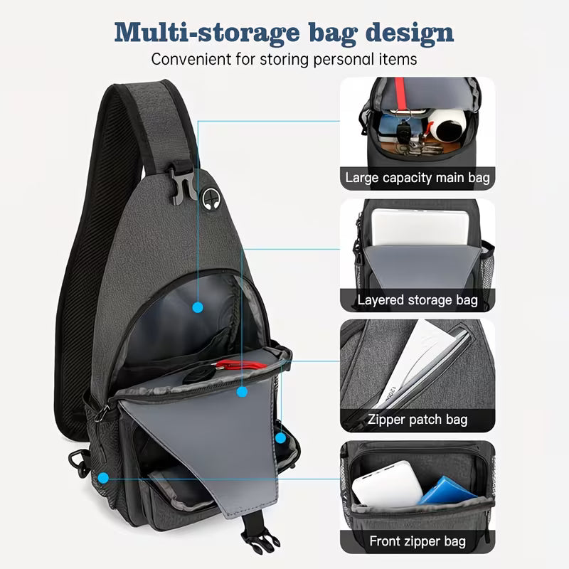 1pc a Crossbody Sling Bag Suitable for Both Men And Women, Featuring an Adjustable Shoulder Strap. This Shoulder Backpack Can Be Used As a Chest Bag, Perfect for Travel, Hiking, And As a Daypack, Making It an Ideal Christmas Gift
