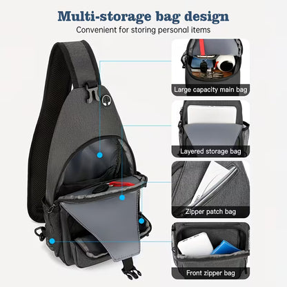 1pc a Crossbody Sling Bag Suitable for Both Men And Women, Featuring an Adjustable Shoulder Strap. This Shoulder Backpack Can Be Used As a Chest Bag, Perfect for Travel, Hiking, And As a Daypack, Making It an Ideal Christmas Gift
