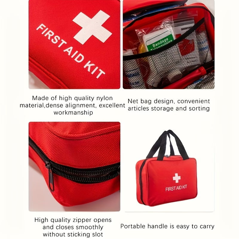 Small/Large Portable First Aid Kit, Including Professional Scissors And Tweezers, Specifically Designed for Camping, Hiking, Hunting, And All Types Of Outdoor Activities, Equipped with Essential First Aid Supplies Like Bandages, Gauze..