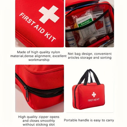 Small/Large Portable First Aid Kit, Including Professional Scissors And Tweezers, Specifically Designed for Camping, Hiking, Hunting, And All Types Of Outdoor Activities, Equipped with Essential First Aid Supplies Like Bandages, Gauze..
